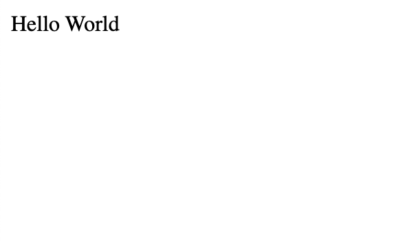 The browser shows the text "Hello World"
