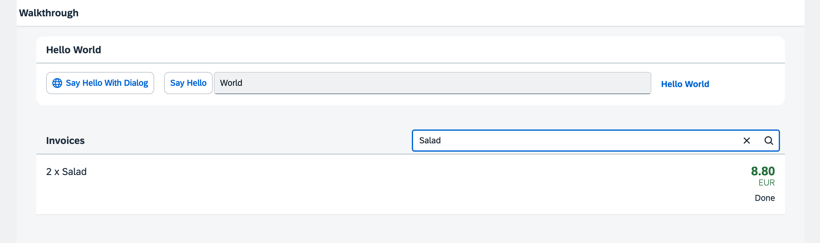 A filtered list of invoices is displayed below the panel