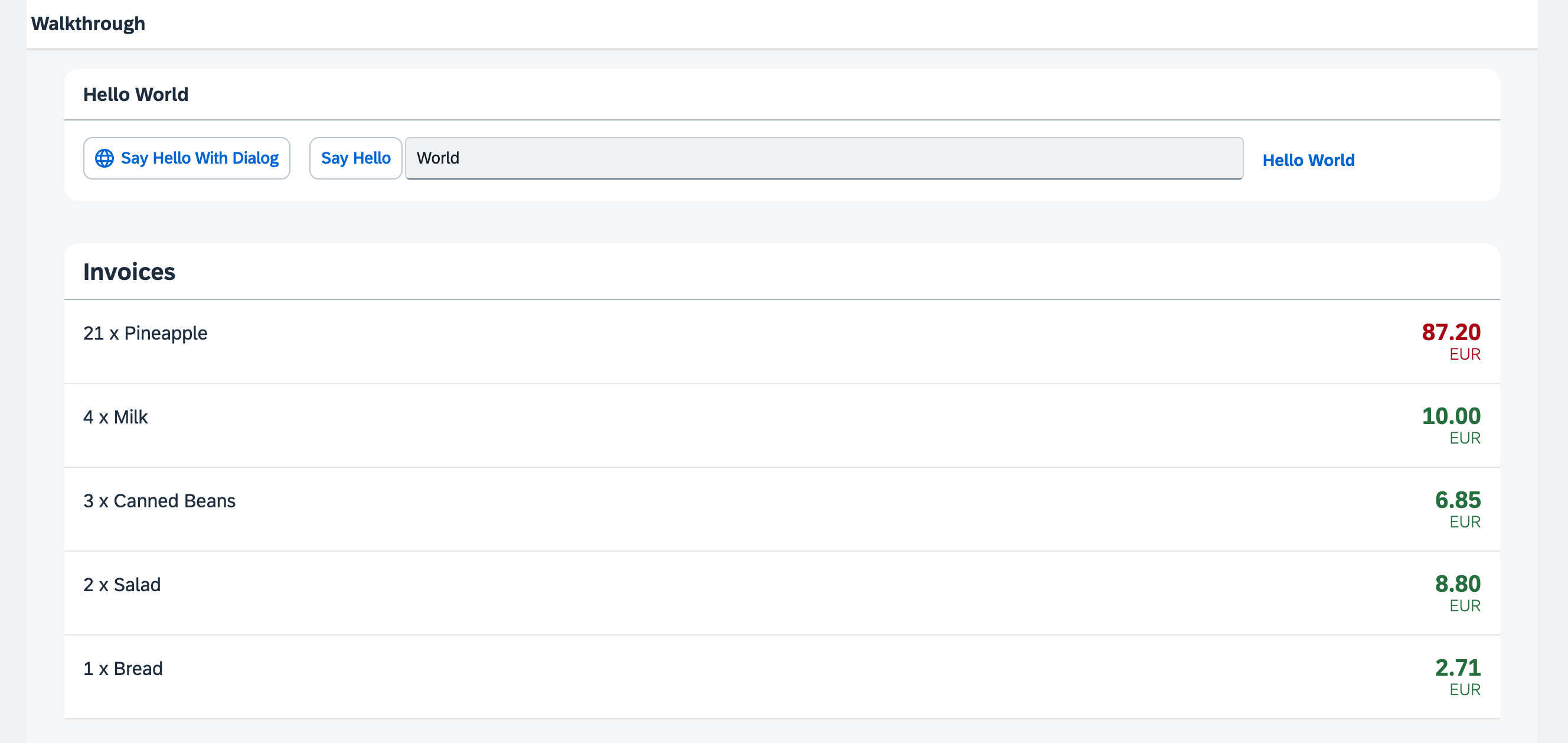 A list of invoices is displayed below the panel.