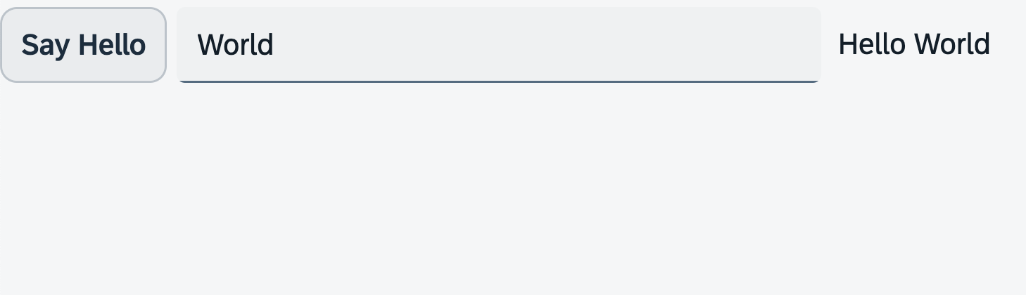 An input field and a description displaying the value of the input field (No visual changes to last step)