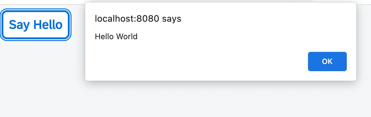 A Say Hello button is added