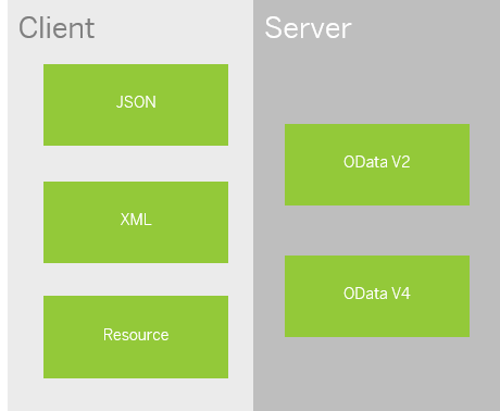 UI5 provides the following models: JSON, XML, Resource (all client-side); OData V2 and OData V4 (both server-side).
