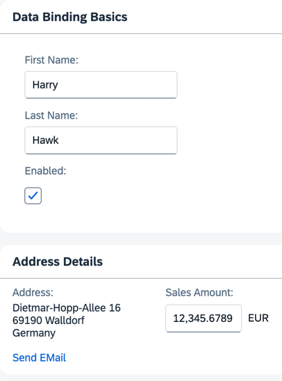 An input field for a currency amount is added to the second panel An input field for a currency amount is added to the second panel