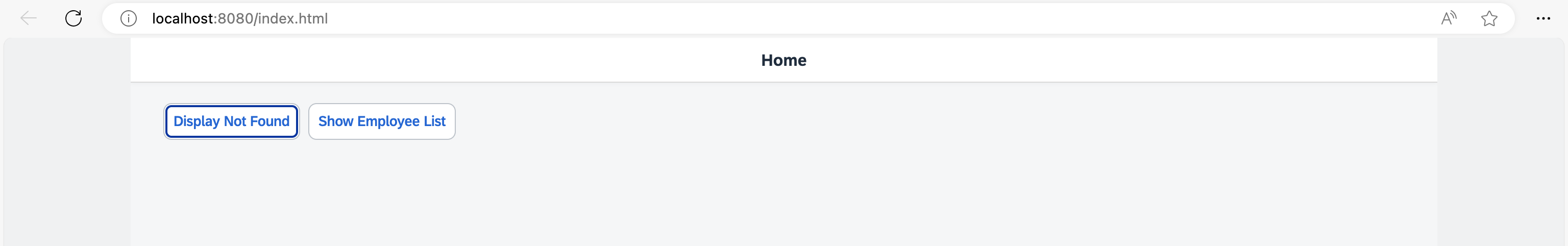 Show Employee List button on the Home page Show Employee List button on the Home page