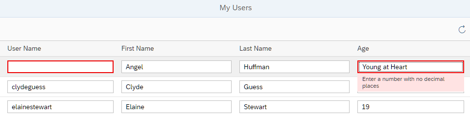 Input does not match the underlying data type
