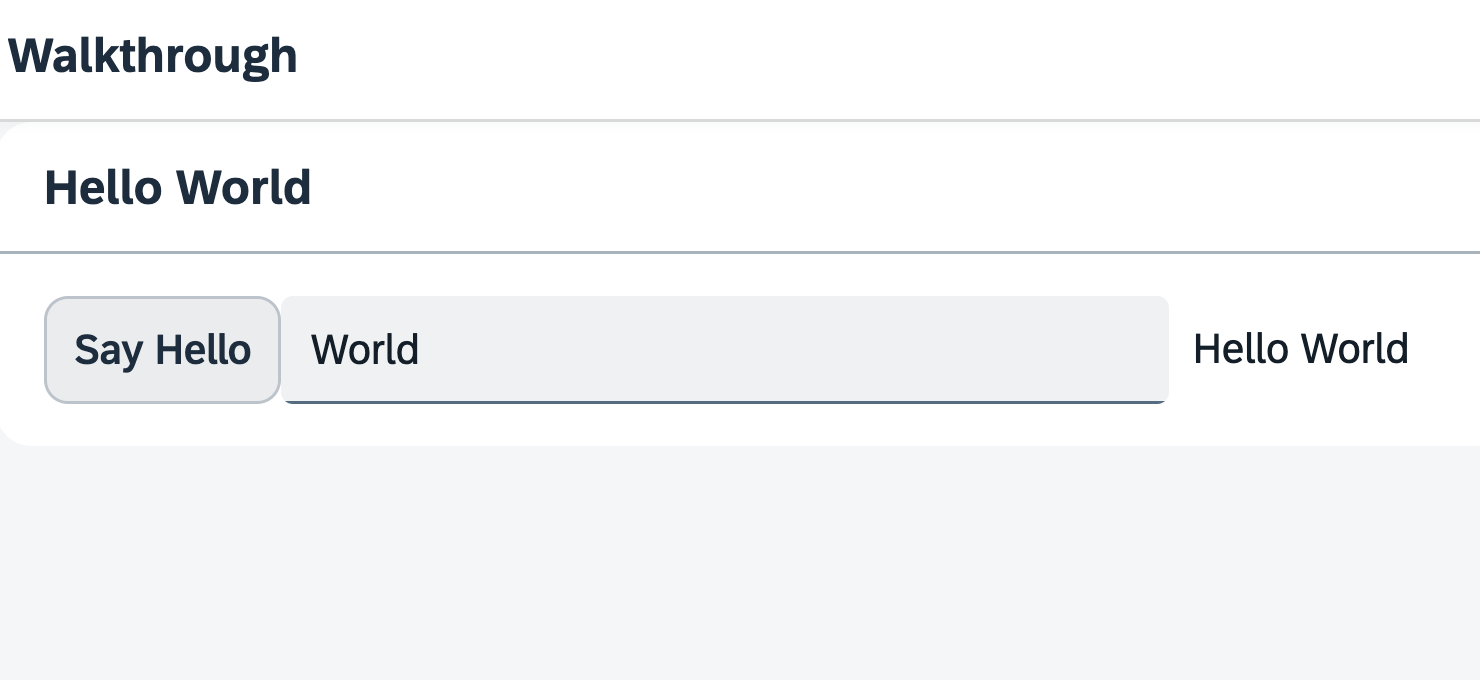 A panel is now displaying the controls from the previous steps
